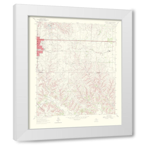 Shamrock East Texas Quad - USGS 1967 White Modern Wood Framed Art Print by USGS