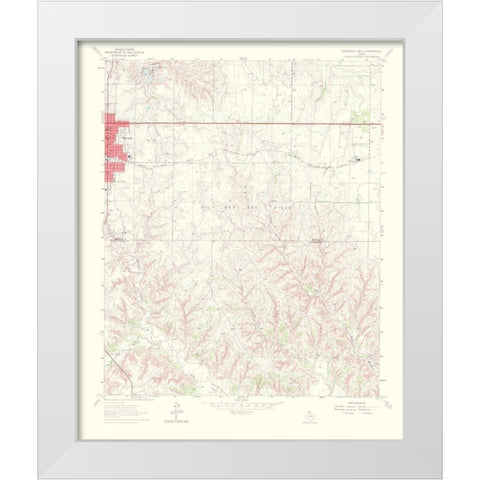 Shamrock East Texas Quad - USGS 1967 White Modern Wood Framed Art Print by USGS