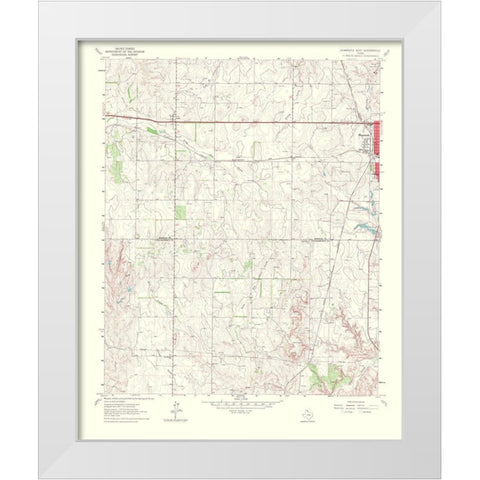 Shamrock West Texas Quad - USGS 1967 White Modern Wood Framed Art Print by USGS