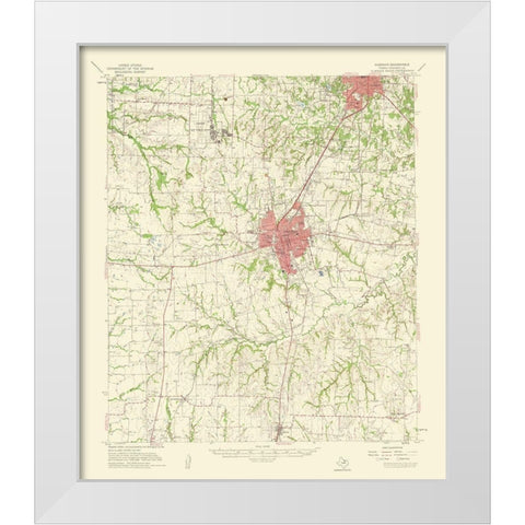Sherman Texas Quad - USGS 1959 White Modern Wood Framed Art Print by USGS