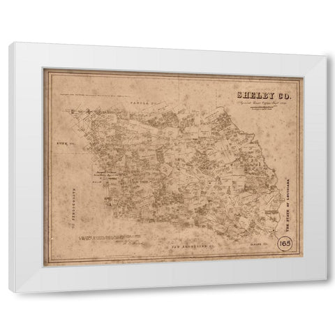 Shelby County Texas - Walsh 1880 White Modern Wood Framed Art Print by Walsh