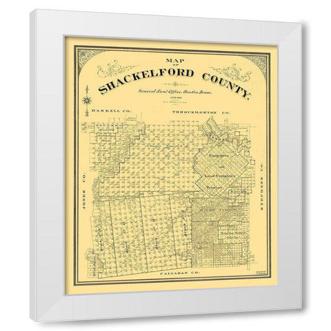 Shackelford County Texas - Duke 1901 White Modern Wood Framed Art Print by Duke