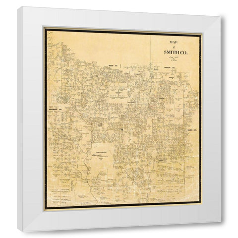 Smith Texas Landowner - Willke 1855 White Modern Wood Framed Art Print by Willke