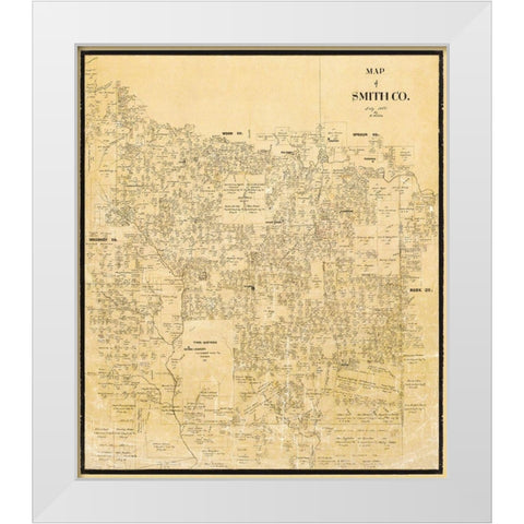 Smith Texas Landowner - Willke 1855 White Modern Wood Framed Art Print by Willke