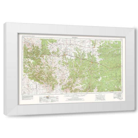 Sonora Texas Quad - USGS 1954 White Modern Wood Framed Art Print by USGS