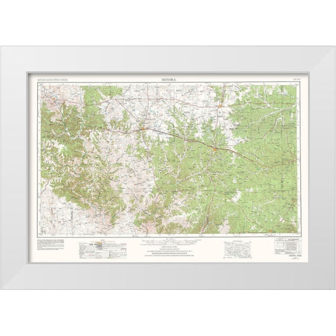 Sonora Texas Quad - USGS 1954 White Modern Wood Framed Art Print by USGS