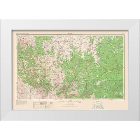 Sonora Texas Quad - USGS 1954 White Modern Wood Framed Art Print by USGS