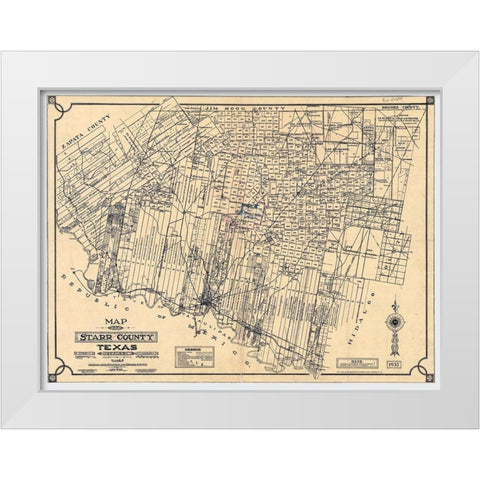 Starr County Texas - May 1935 White Modern Wood Framed Art Print by May