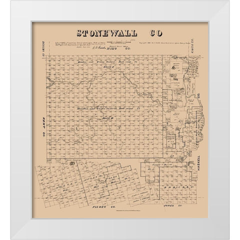 Stonewall County Texas - Walsh 1880 White Modern Wood Framed Art Print by Walsh