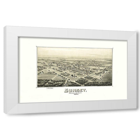 Sunset Texas - Fowler 1890 White Modern Wood Framed Art Print by Fowler