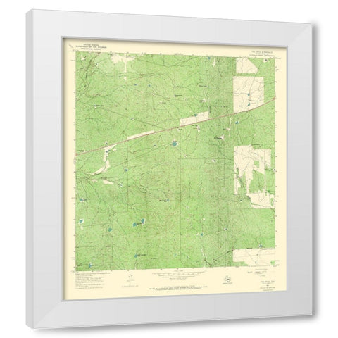 Tios Creek Texas Quad - USGS 1965 White Modern Wood Framed Art Print by USGS