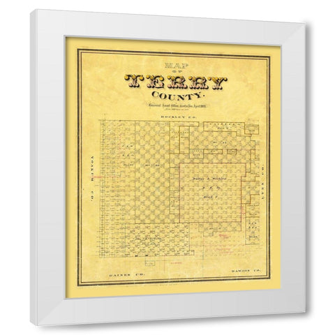 Terry County Texas -1893 White Modern Wood Framed Art Print by Unknown