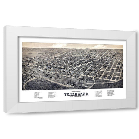Texarkana Texas - Wellge 1888 White Modern Wood Framed Art Print by Wellge