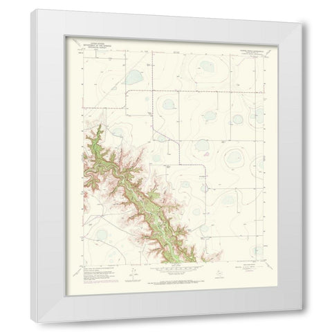 Thomas Ranch Texas Quad - USGS 1968 White Modern Wood Framed Art Print by USGS