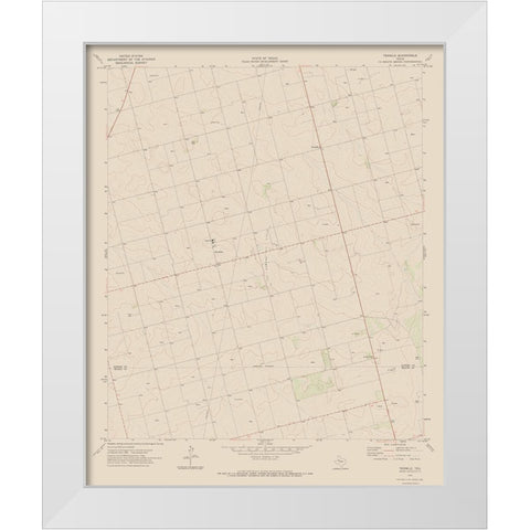 Tenmile Texas Quad - USGS 1970 White Modern Wood Framed Art Print by USGS