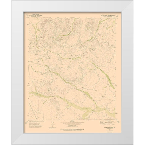 Two Mill Draw East Texas Quad - USGS 1973 White Modern Wood Framed Art Print by USGS