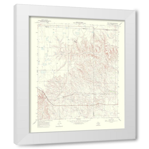 Tody School Texas Quad - USGS 1970 White Modern Wood Framed Art Print by USGS