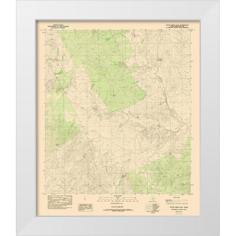 East Tovar Creek Texas Quad - USGS 1982 White Modern Wood Framed Art Print by USGS