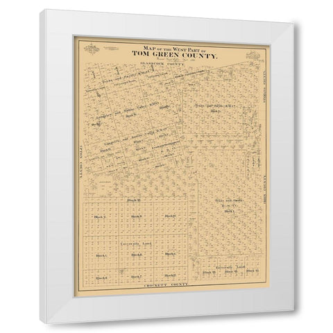 Tom Green County West - McCaughy 1894 White Modern Wood Framed Art Print by McCaughy