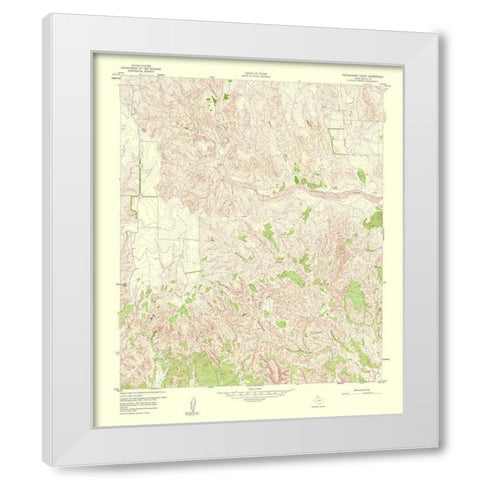 Troublesome Creek Texas Quad - USGS 1960 White Modern Wood Framed Art Print by USGS