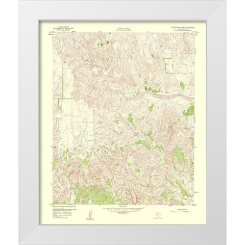 Troublesome Creek Texas Quad - USGS 1960 White Modern Wood Framed Art Print by USGS
