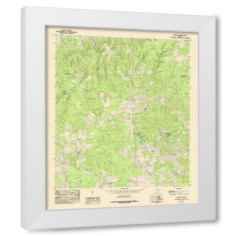 Trawick Texas Quad - USGS 1984 White Modern Wood Framed Art Print by USGS