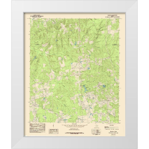 Trawick Texas Quad - USGS 1984 White Modern Wood Framed Art Print by USGS