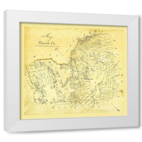 Travis County Texas White Modern Wood Framed Art Print by Unknown