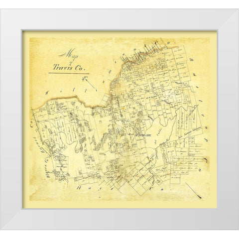 Travis County Texas White Modern Wood Framed Art Print by Unknown