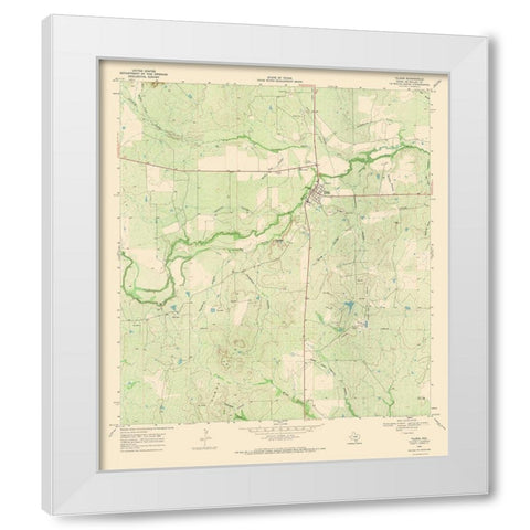 Tilden Texas Quad - USGS 1968 White Modern Wood Framed Art Print by USGS