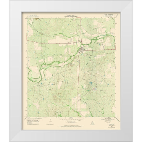 Tilden Texas Quad - USGS 1968 White Modern Wood Framed Art Print by USGS