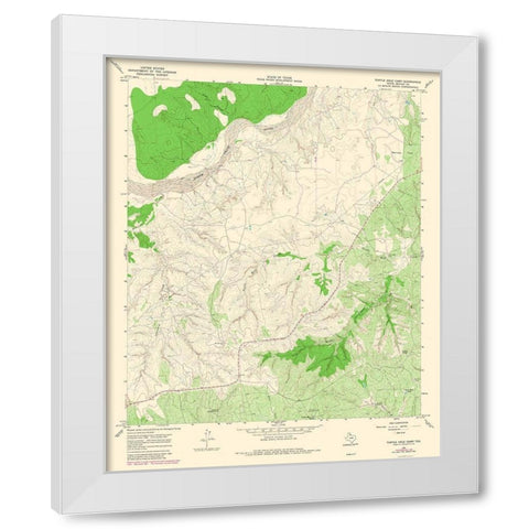 Turtle Hole Creek Texas Quad - USGS 1967 White Modern Wood Framed Art Print by USGS