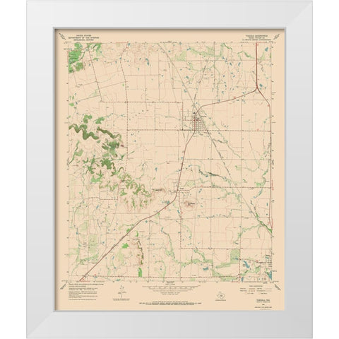Tuscola Texas Quad - USGS 1967 White Modern Wood Framed Art Print by USGS