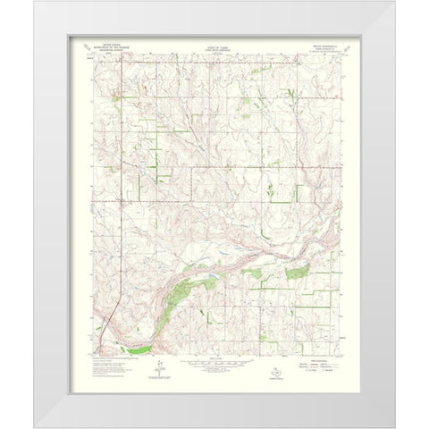 Twitty Texas Quad - USGS 1965 White Modern Wood Framed Art Print by USGS