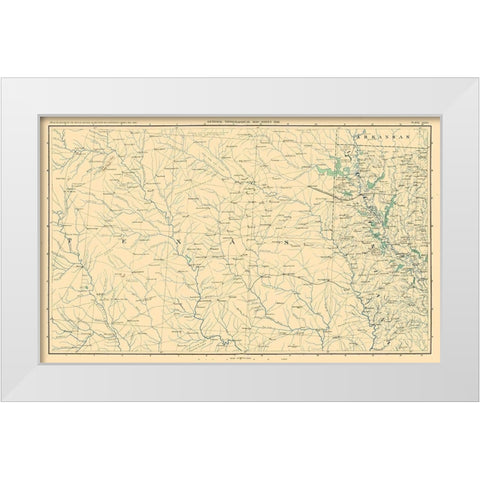 North East Texas - Bien 1895 White Modern Wood Framed Art Print by Bien