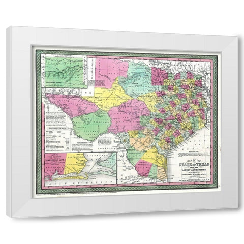 Texas - Young 1850 White Modern Wood Framed Art Print by Young