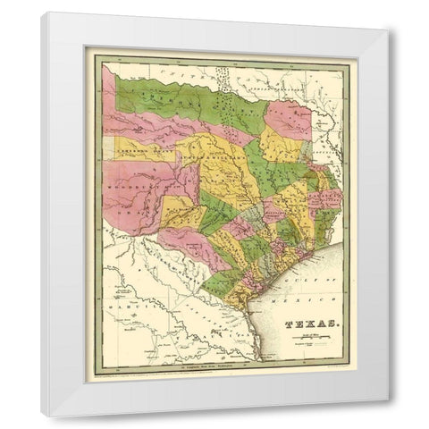 North East Texas - Goodrich 1841 White Modern Wood Framed Art Print by Goodrich