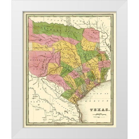 North East Texas - Goodrich 1841 White Modern Wood Framed Art Print by Goodrich