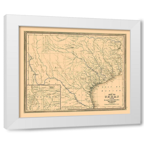 Texas - Williams 1845 White Modern Wood Framed Art Print by Williams