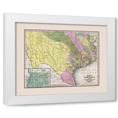 South East Texas - Williams 1845 White Modern Wood Framed Art Print by Williams