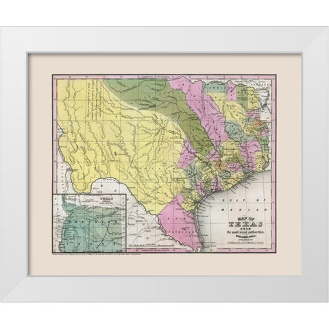 South East Texas - Williams 1845 White Modern Wood Framed Art Print by Williams