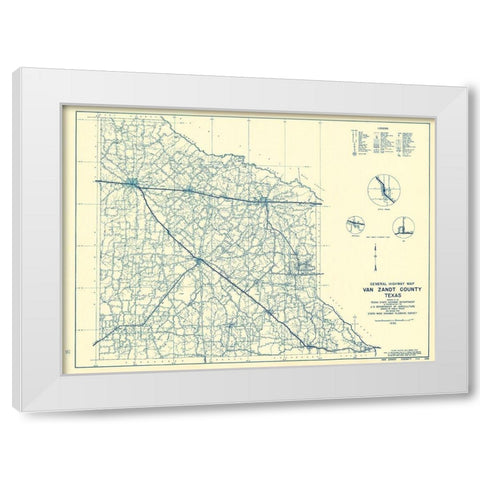 Van Zandt Texas - Highway Dept 1936 White Modern Wood Framed Art Print by Highway Dept