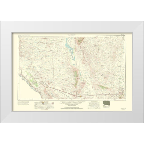 Van Horn Texas Quad - USGS 1954 White Modern Wood Framed Art Print by USGS