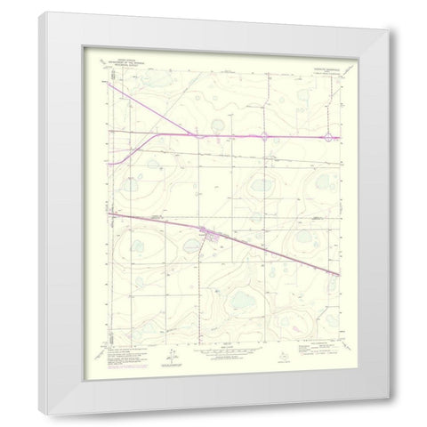 Washburn Texas Quad - USGS 1975 White Modern Wood Framed Art Print by USGS