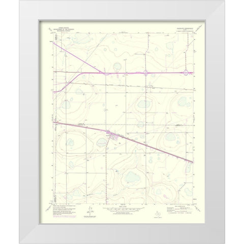 Washburn Texas Quad - USGS 1975 White Modern Wood Framed Art Print by USGS