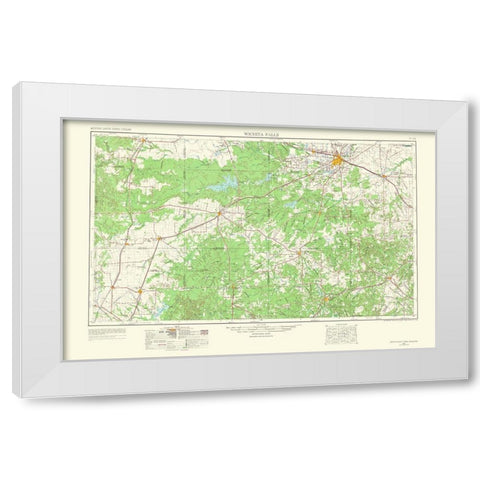 Wichita Falls Texas Oklahoma Quad - USGS 1966 White Modern Wood Framed Art Print by USGS