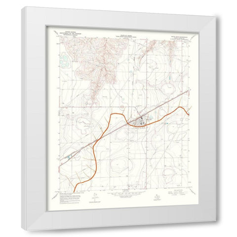 White Deer Texas Quad - USGS 1967 White Modern Wood Framed Art Print by USGS