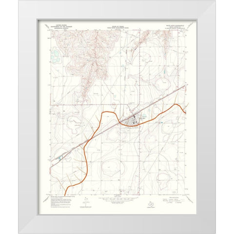 White Deer Texas Quad - USGS 1967 White Modern Wood Framed Art Print by USGS