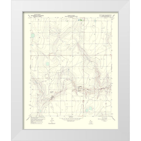 White Deer Southwest Texas Quad - USGS 1967 White Modern Wood Framed Art Print by USGS
