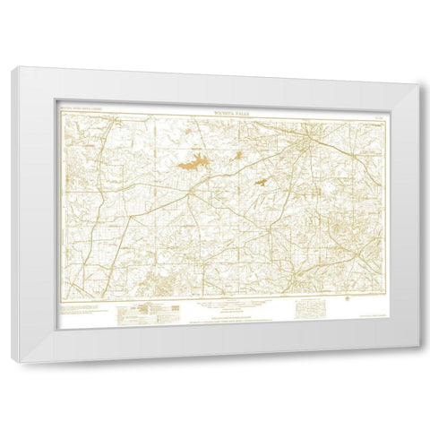 Wichita Falls Texas Sheet - USGS 1954 White Modern Wood Framed Art Print by USGS
